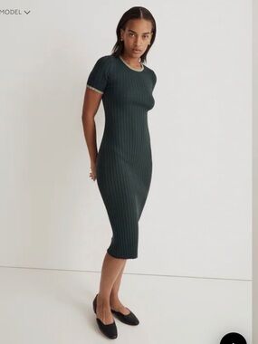 Madewell Ribbed Midi Sweater Dress SMALL